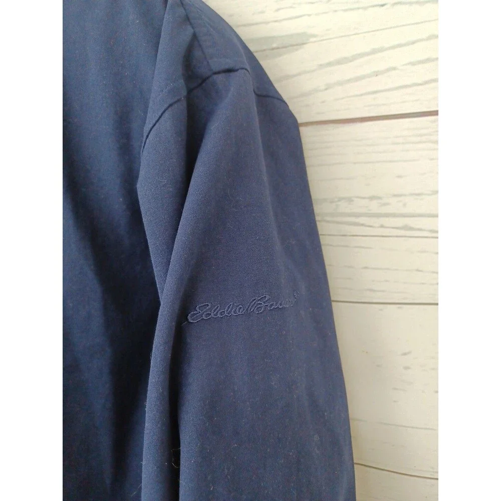 Vintage Eddie Bauer Men’s Navyblue Pockets Pullover Jacket  1/4 Zip M